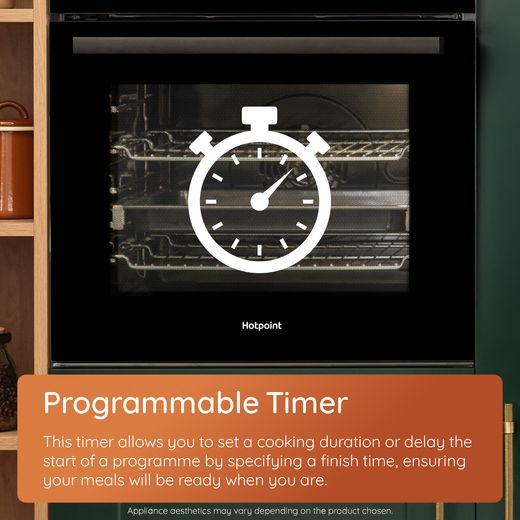 Hotpoint HO 255C X UK Built In Electric Single Oven - Stainless Steel - Annotation - Programmable timer shot