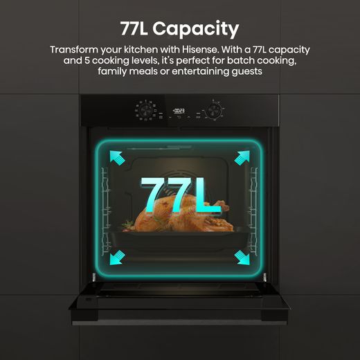 Hisense Hi2 HIPK2ABP60CE Built In Electric Single Oven and Ceramic Hob Pack - Annotation - Capacity shot