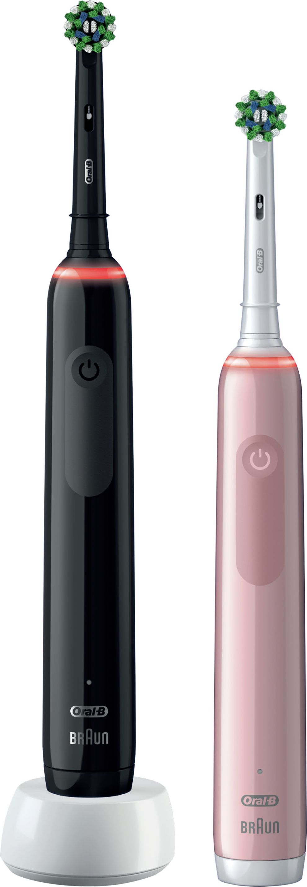 Oral B Pro 3 3900 Electric Toothbrush 2 Pack - Black / Pink, Black