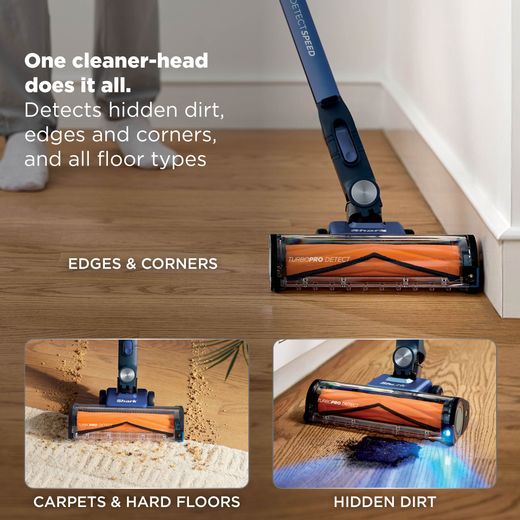 Shark PowerDetect Speed Clean and Empty Pet Pro Cordless Vacuum Cleaner with up to 60 Minutes Run Time - Ultramarine - Annotation - core cleaner head