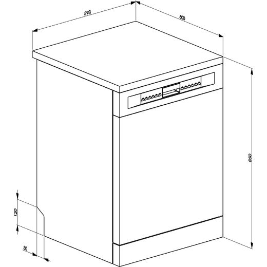 Smeg DF344BW dishwasher Freestanding 13 place settings B_6