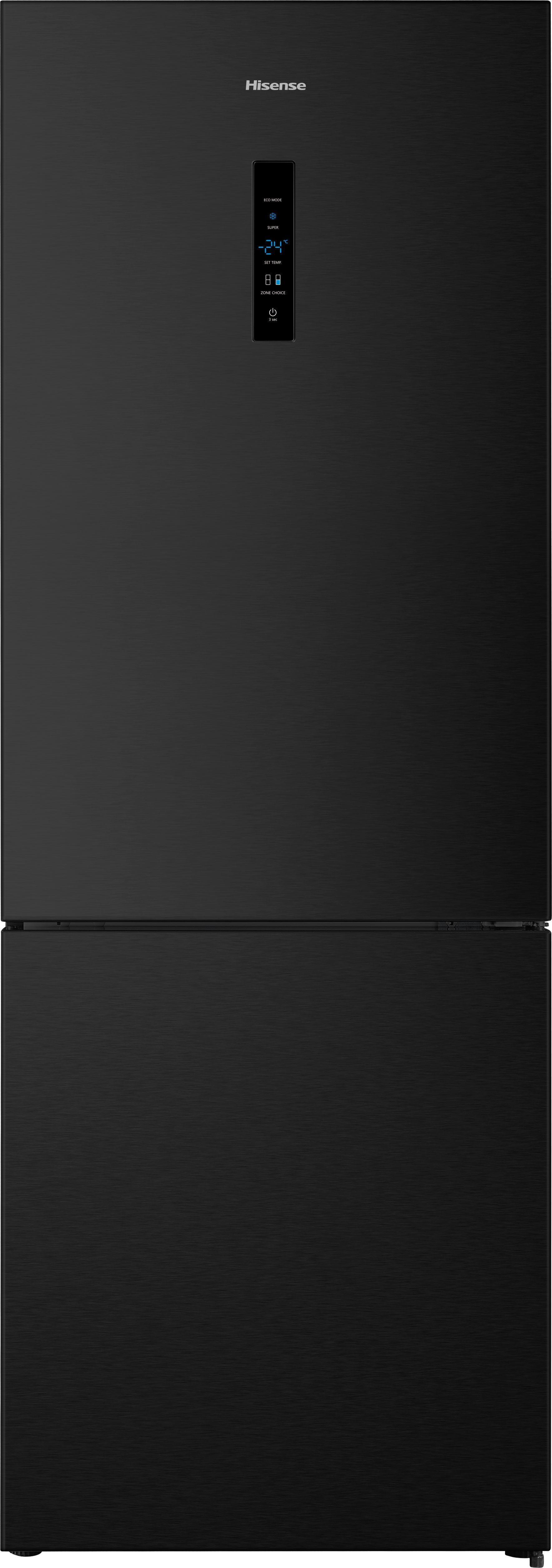 Hisense RB645N4BFE 60/40 No Frost Fridge Freezer - Black / Stainless Steel - E Rated, Black