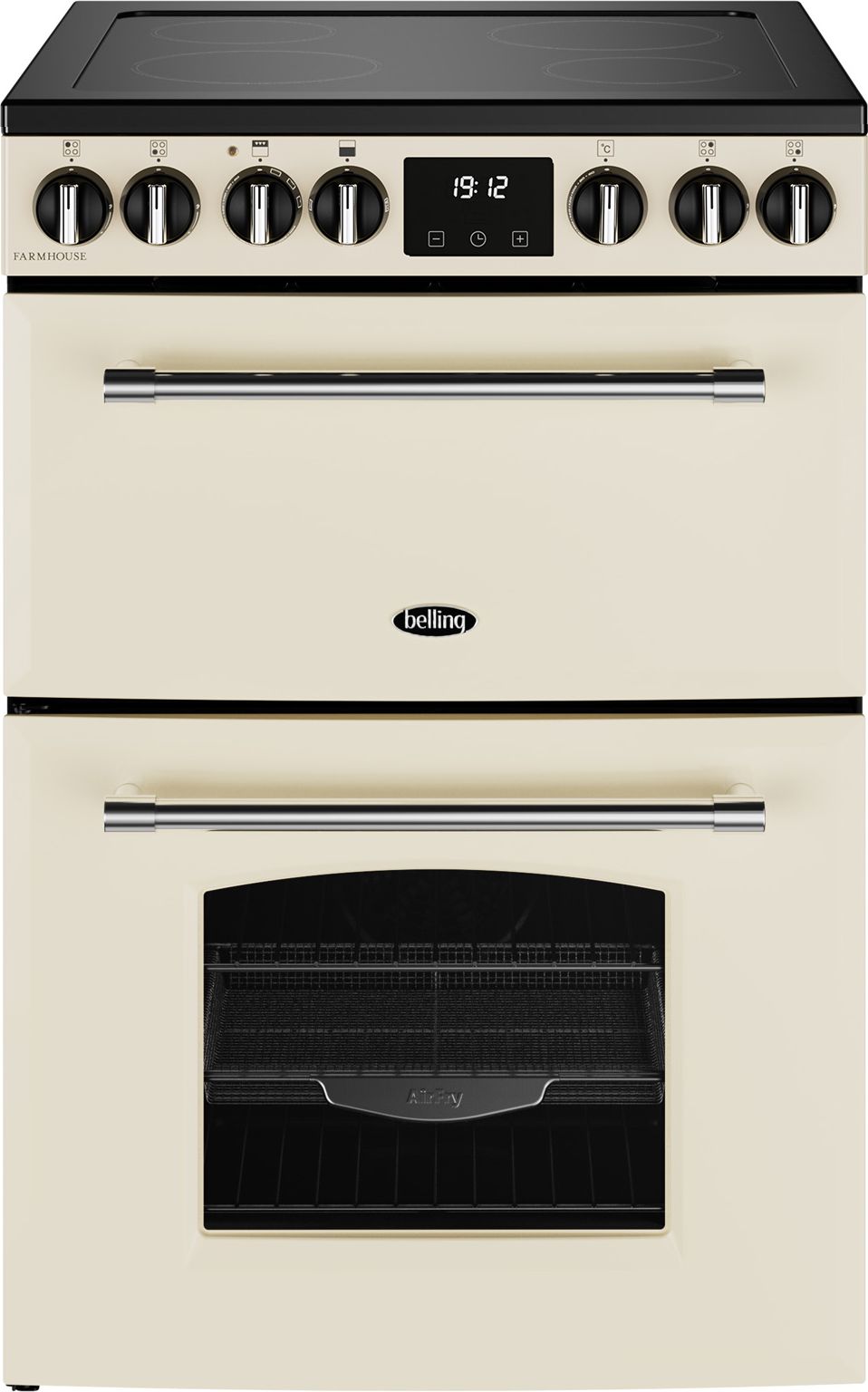 Image of Belling 60cm wide Double Oven Farmhouse 60E Mini Range Electric Cooker with Ceramic Hob - Cream - A/A Rated, Cream