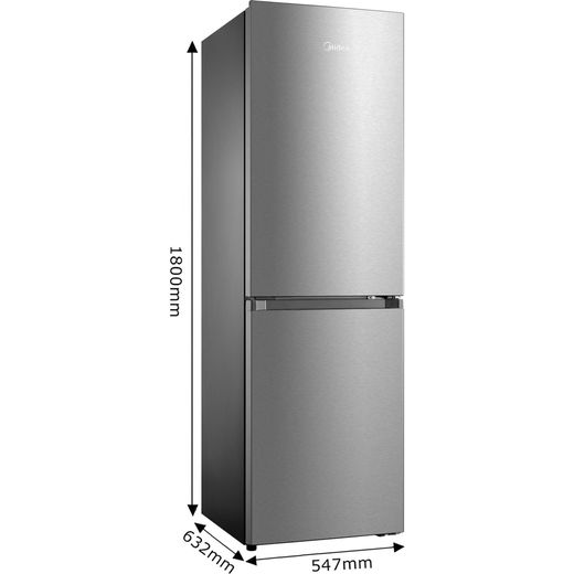 Midea 60/40 Frost Free Fridge Freezer - Silver - Dimensions