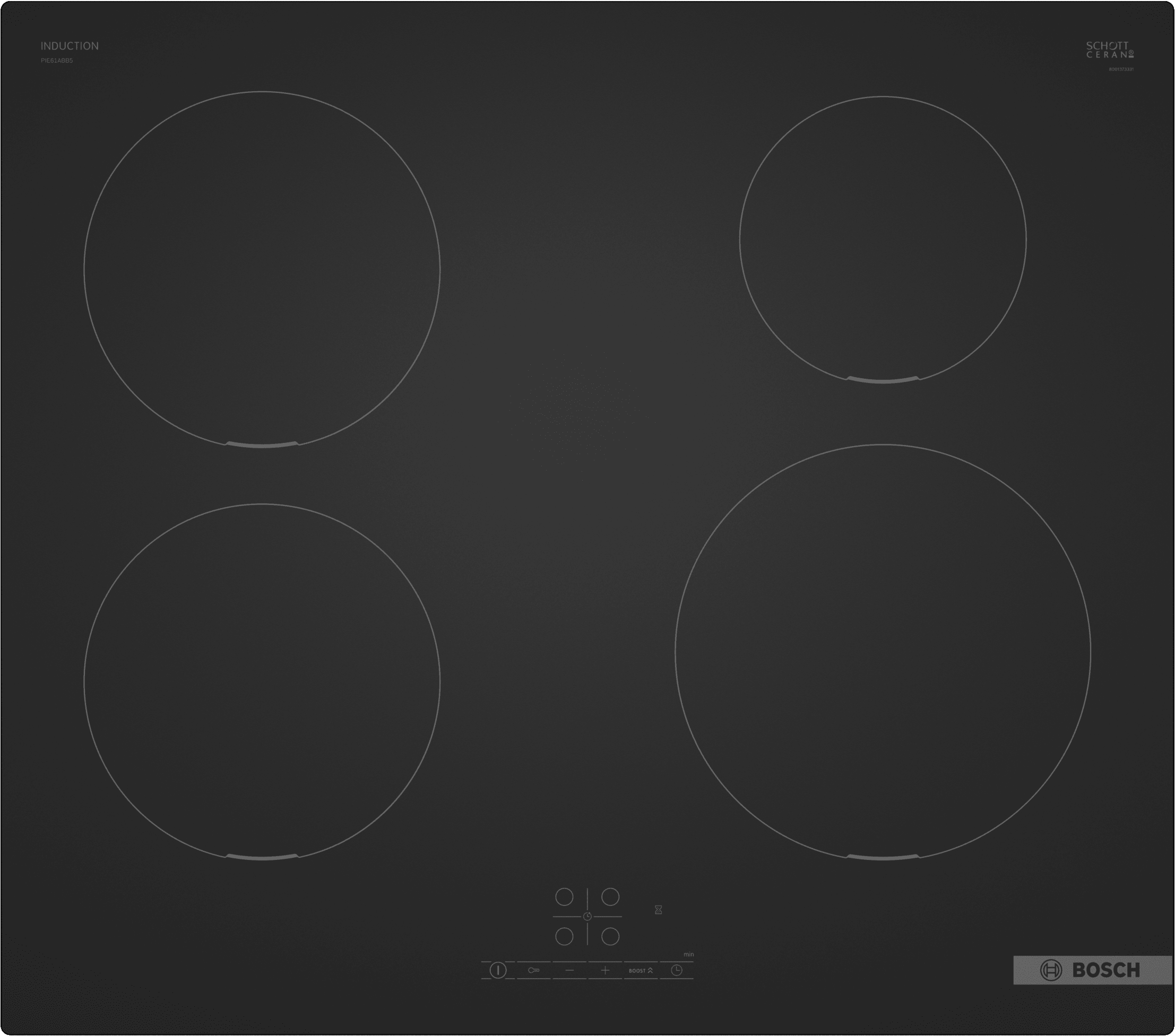 Bosch PIE61ABB5E 59cm Induction Hob - Black