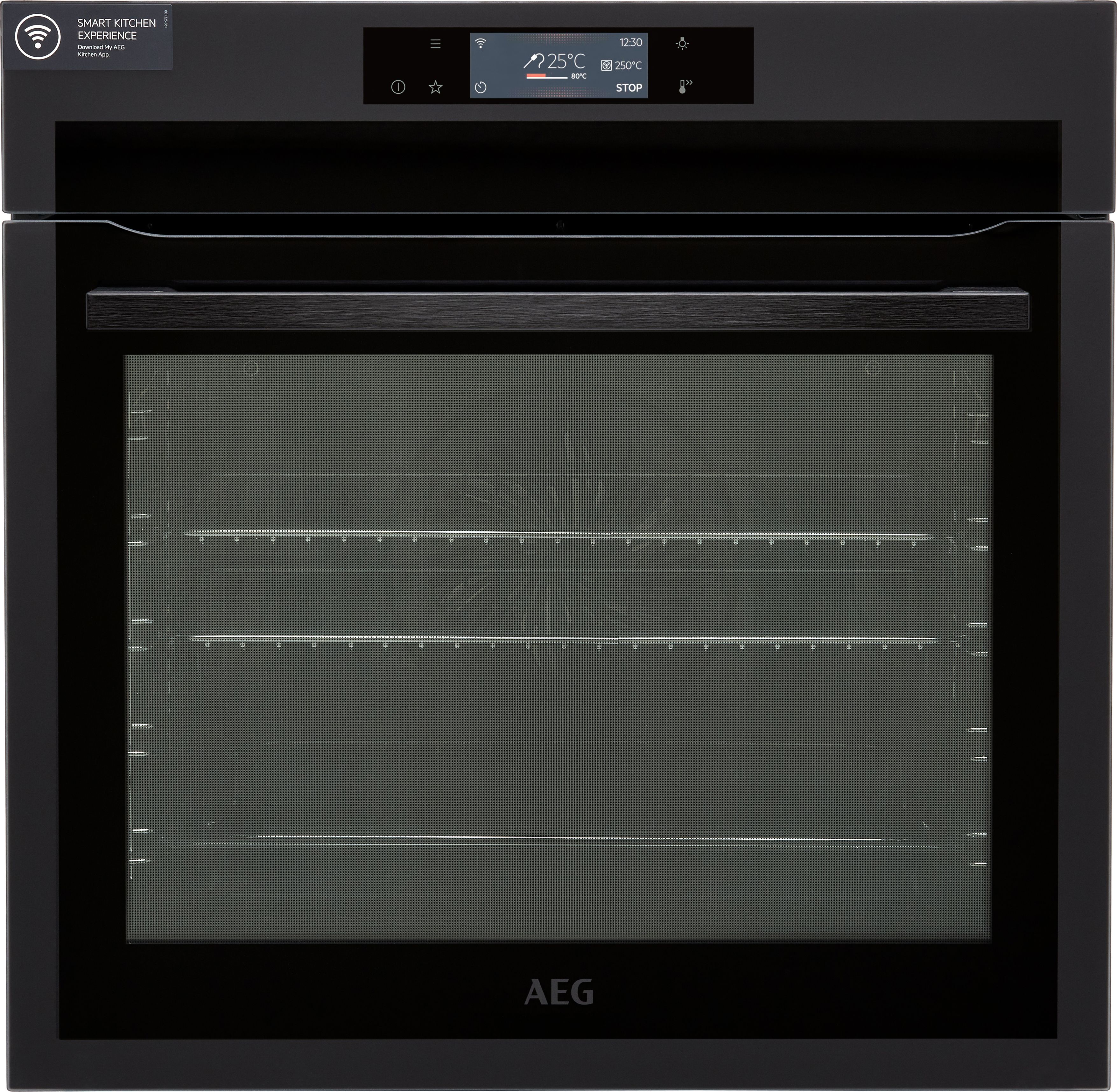 AEG AssistedCooking BPE748380T Built In Electric Single Oven with Pyrolytic Cleaning - Matte Black - A++ Rated, Black