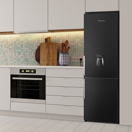 Fridgemaster MC55265DEB 180cm 70/30 Fridge Freezer - Black - Fridge freezer in kitchen