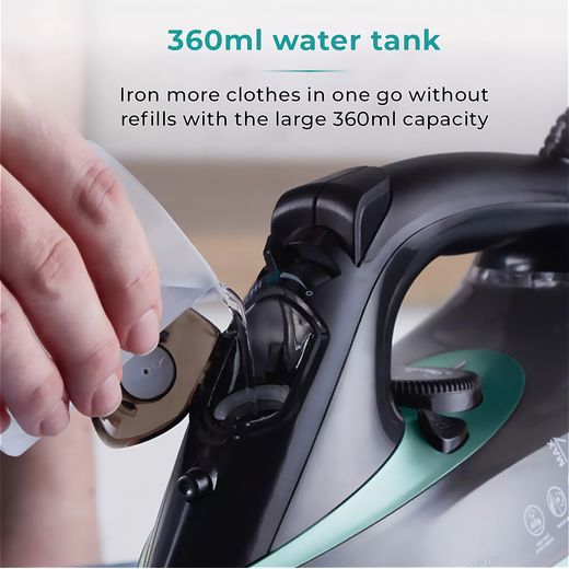Tower T22013TL 3100 Watt Iron -Teal - Annotation - 360ml water tank shot