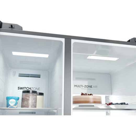 Haier Series 7+ American Fridge Freezer - Black - Close up inside shot 