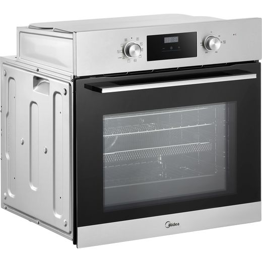 Midea Xpress Fry MBO65M90D2-SS Built In Electric Single Oven - Stainless Steel - right perpsective shot