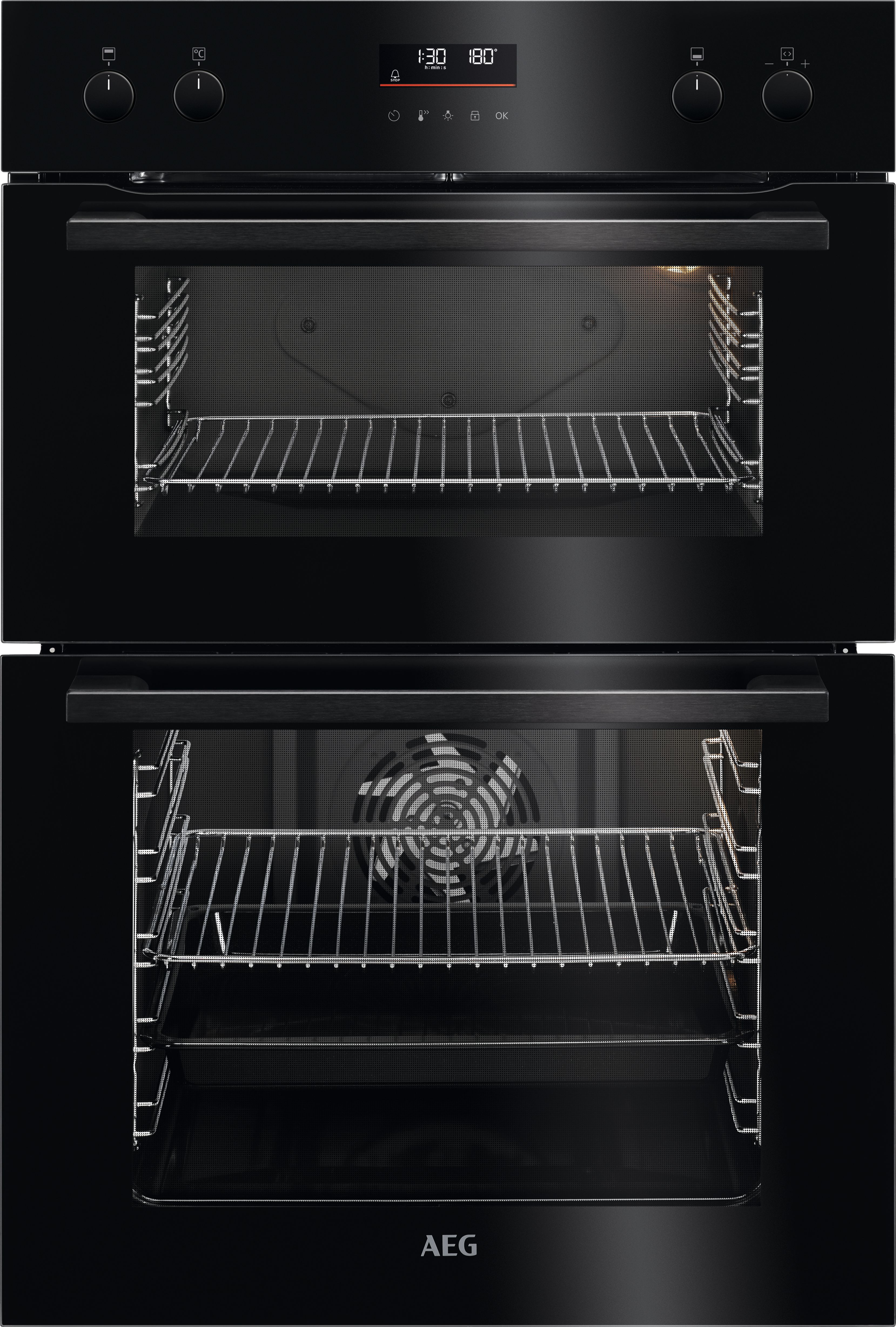 AEG DCE531160B Built In Electric Double Oven - Black - A/A Rated, Black