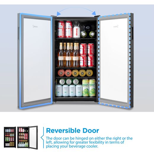 Midea Wine Cooler - Black - annotation - revisable door shot