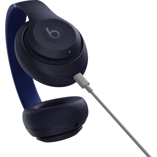 Beats Headphones - Navy - Low perspective with cable attached