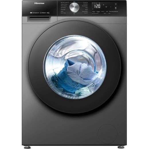 Hisense 3S Series WF3S1243BT3 12kg Washing Machine with 1400 rpm - Titanium - Front shot
