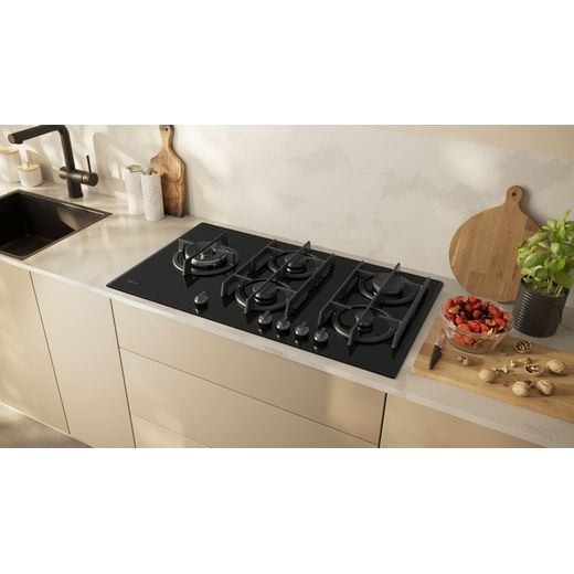 NEFF N90 T29RHS4S0 92cm Gas Hob - Black - Hob in kitchen shot