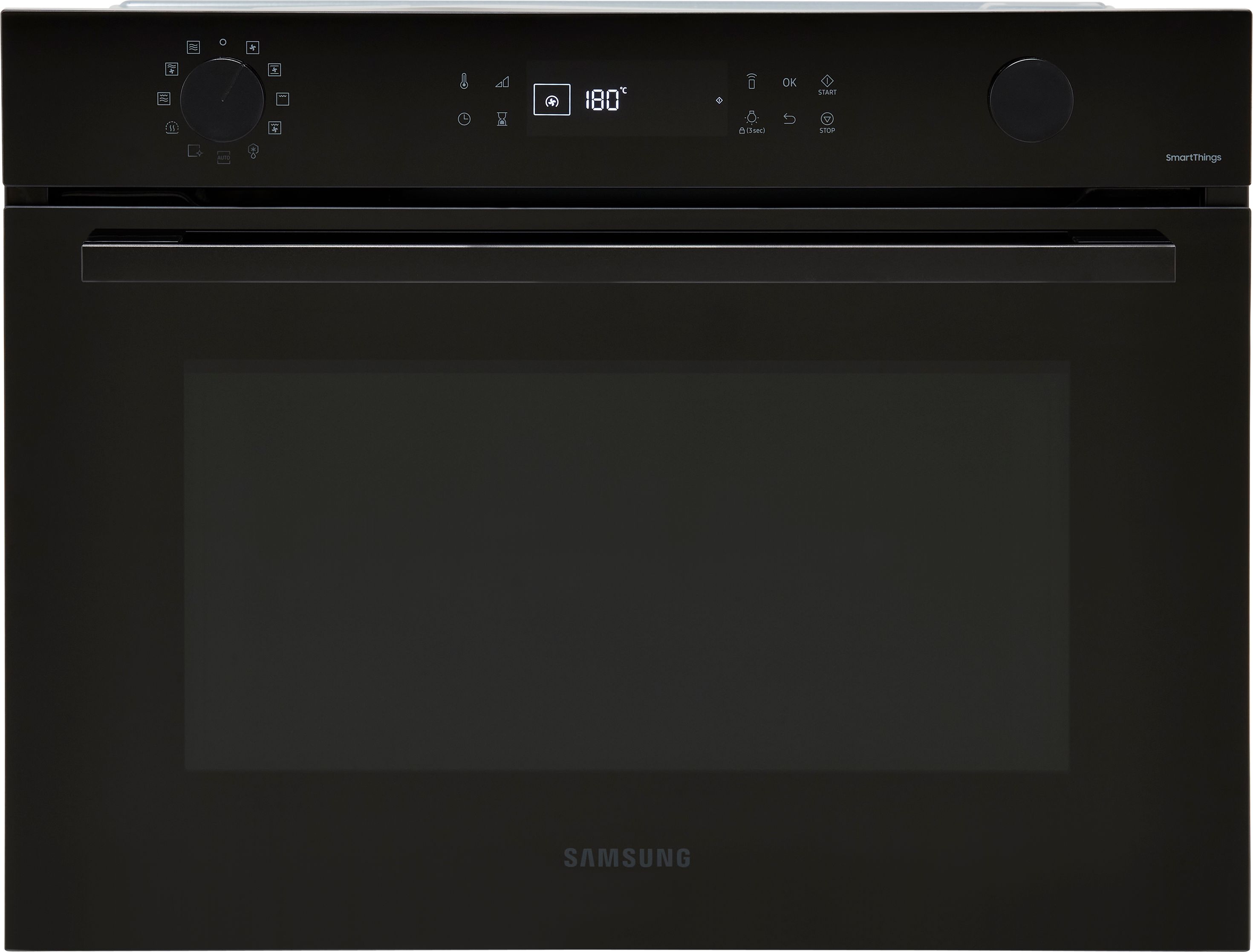 Samsung Bespoke Series 4 NQ5B4553FBK Built In Compact Electric Single Oven with Microwave Function - Black, Black