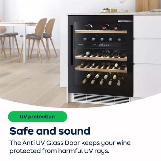 Bosch Series 6 Wine Cooler - Black - AO Annotation - Anti-UV-Glass-Door