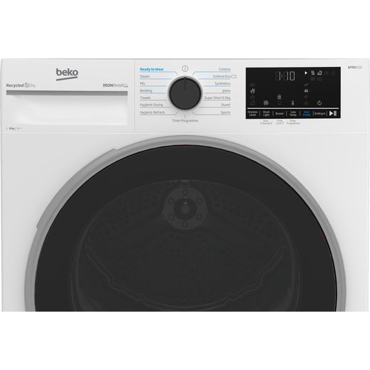 Beko B5T48231IW 8Kg Heat Pump Tumble Dryer - White - Close up shot