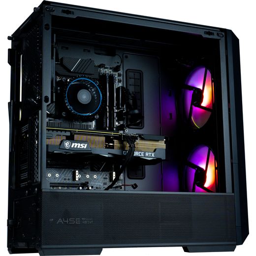 Cyberpower AO22224 2023 - NVIDIA GeForce RTX 4060 Ti Intel Core i5 1tb SSD - Black - Right perspective shot