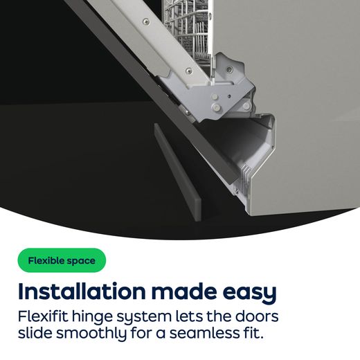 Smeg Universal Fully Integrated Slimline Dishwasher - Black Control Panel  - AO Annotation - FlexiFit-Hinge