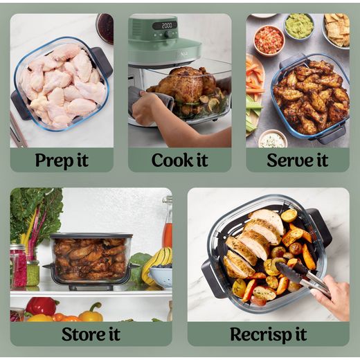 Ninja Crispi Pro 5 in 1 AS090UKGN Air Fryer - Green - Annotation - Features