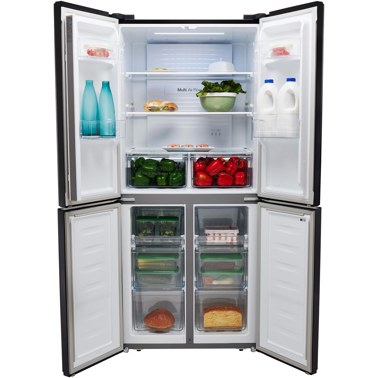 Fridgemaster MQ79394FFB 79cm Frost Free American Fridge Freezer Black