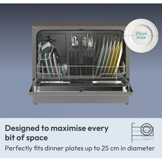 Candy RapidÓ Table Top Dishwasher - Anthracite - Annotation - Designed to maximise space shot