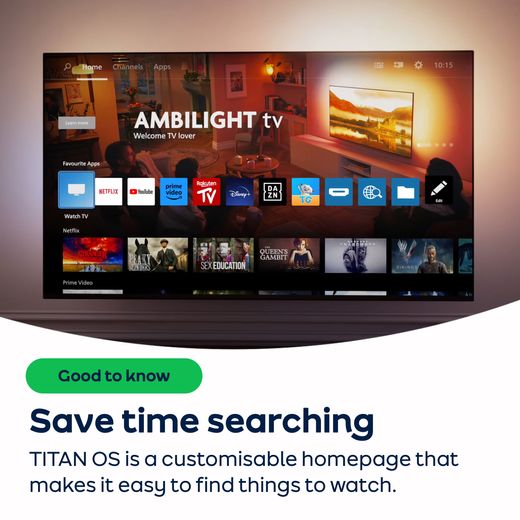 Philips PUS8500/05 55" 4K Ultra HD QLED Smart Ambilight TV - AO Annotation -  - AO Annotation -  TITAN-OS
