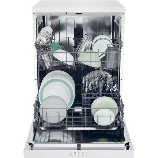 Hoover H-DISH 300 Standard Dishwasher - White - Front with door open shot