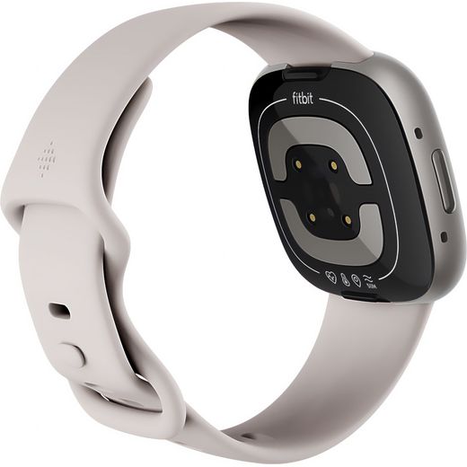 Fitbit Sense 2 Smart Watch - Lunar White/Platinum - Back left perspectives shot