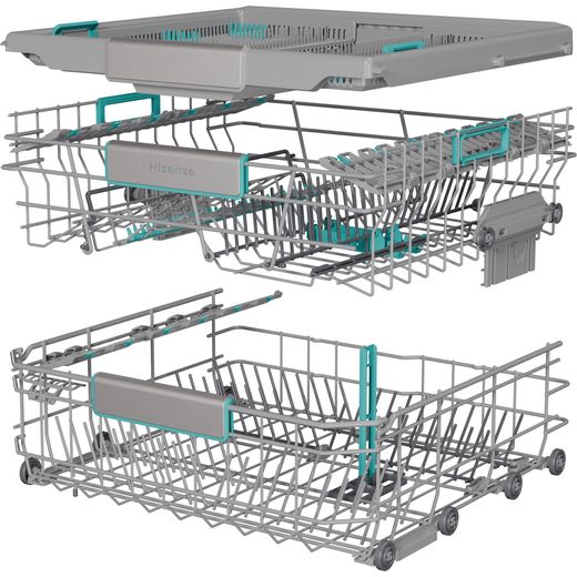 Hisense Integrated Standard Dishwasher - Black - Racks