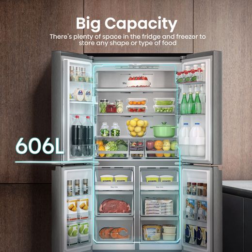 Hisense American Fridge Freezer - Stainless Steel - Annotation - Big capacity shot