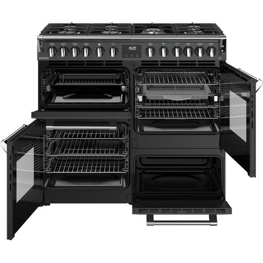 Stoves Richmond 100cm Dual Fuel Range Cooker - Anthracite - Front with door open shot 