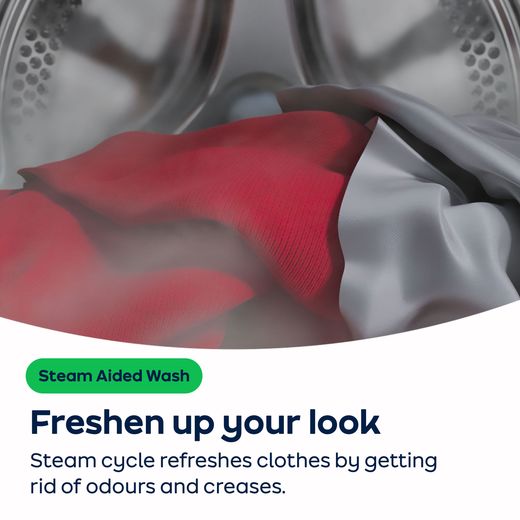 Hoover Pro Wash Series 7 HBQD 410BL10U-80 10kg WiFi Connected Washing Machine with 1400 rpm - White - AO Annotation - Steam-cycle