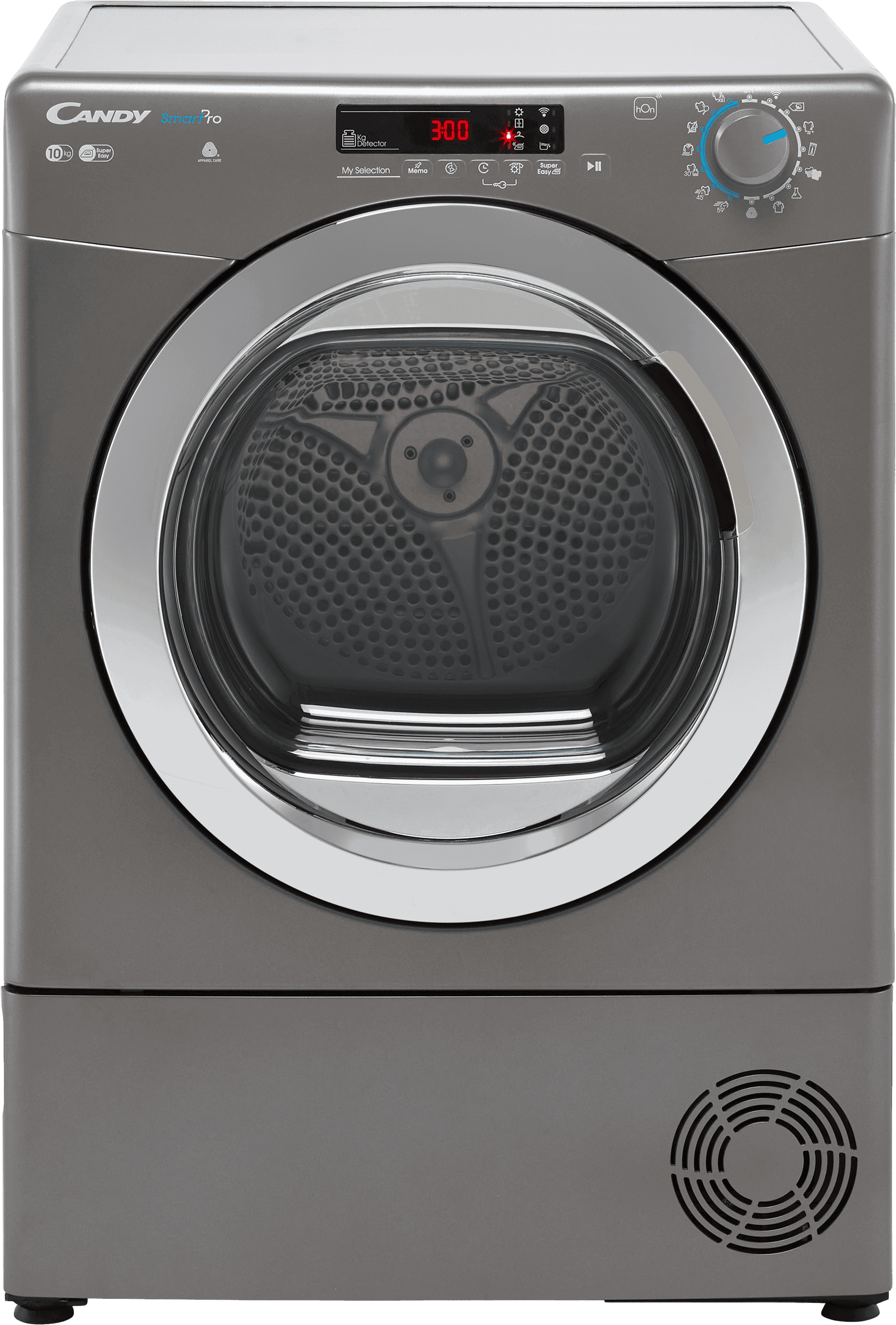 Candy Smart Pro CSOEC10DCGR Wifi Connected 10Kg Condenser Tumble Dryer - Graphite - B Rated, Silver