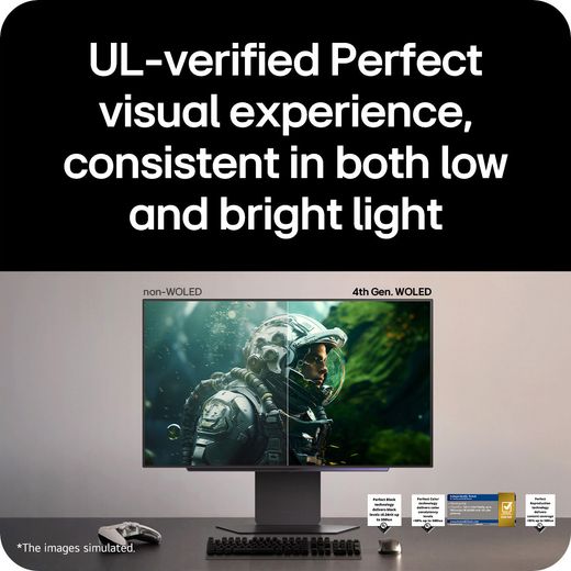 LG 27" Quad HD 280Hz OLED Gaming Monitor with FreeSync™ Premium Pro with NVidia G-Sync - Black - annotation - visual experience shot