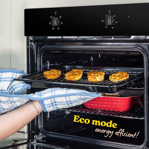 Russell Hobbs RHFEO7004B/02 Built In Electric Single Oven - Black - Annotation - eco mode shot