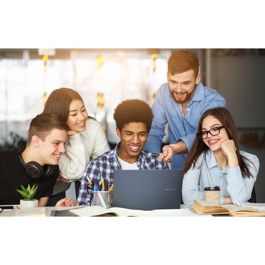 ASUS VivoBook 16 16" Laptop - Qualcomm Snapdragon®, 512GB SSD, 16 GB RAM - Blue - People gathered round laptop 