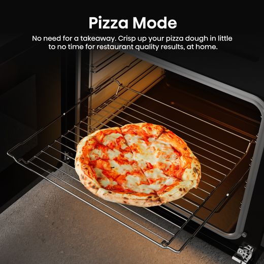 Hisense Hi6 Max HDCEC6C20X 60cm Wide Double Oven Electric Cooker with Ceramic Hob - Stainless Steel - Annotation - Pizza mode