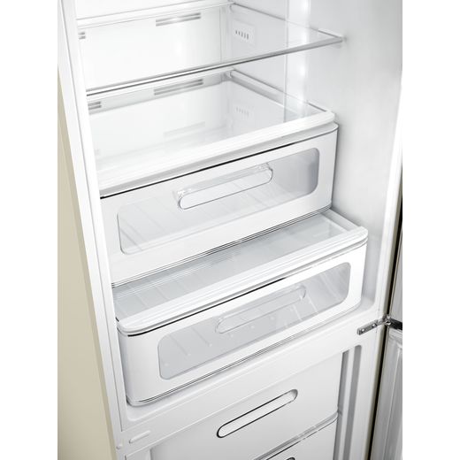 Smeg FAB32RCR6UK 197cm Frost Free Fridge Freezer - Cream - Close up drawer shot