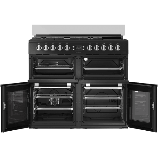 Leisure Chefmaster 100cm Dual Fuel Range Cooker - Black - Doors open