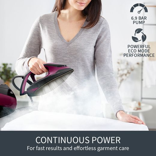 Tefal Express Vision Steam Generator Iron - Purple / Black - Annotation - continuous power shot