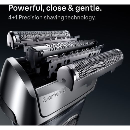 Braun Series 8 Mens Shaver - Grey - Annotation - Powerful close shot