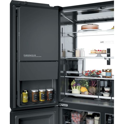 Haier Horizon American Fridge Freezer - Black - door shelf shot