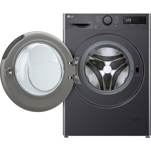 LG / 6Kg Washer Dryer - Slate Grey - Front with door open shot