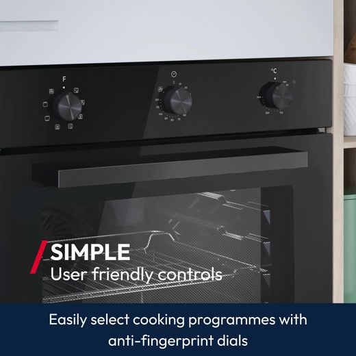Hoover P HOT11XHHW6LMX Electric Single Oven and Gas Hob Pack - annotation - simple user friendly oven controls