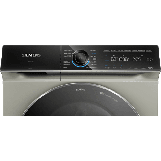 Siemens IQ-700 WG66B2AXGB 11kg Washing Machine with 1551 rpm - Silver - Control panel