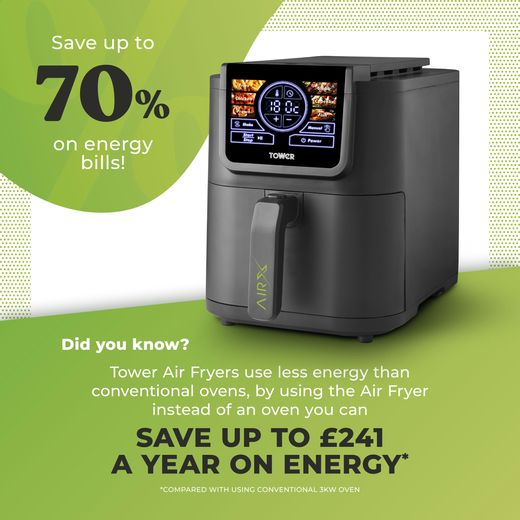 Tower AirX AI 5L T17166 Air Fryer - Grey - Annotation - Save energy