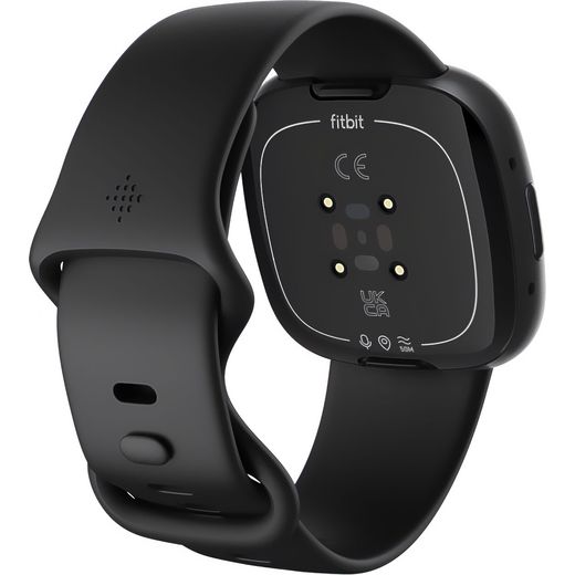 Fitbit Versa 4 Smart Watch - Black/Graphite - Back left perpsective shot