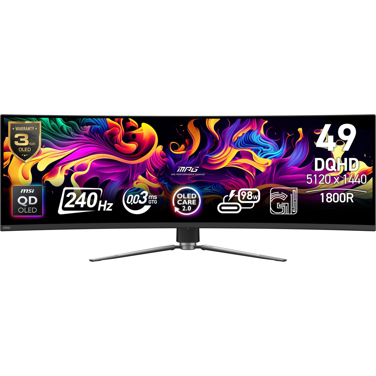 MSI 49” Dual QHD gaming monitor | 9S6-3FA84T-030 | ao.com
